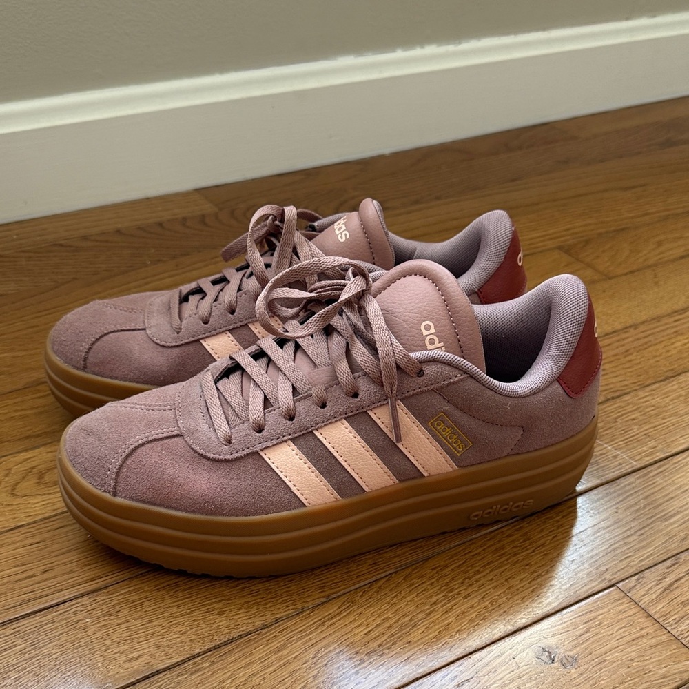 Adidas Women's Rose and Tan Sneakers